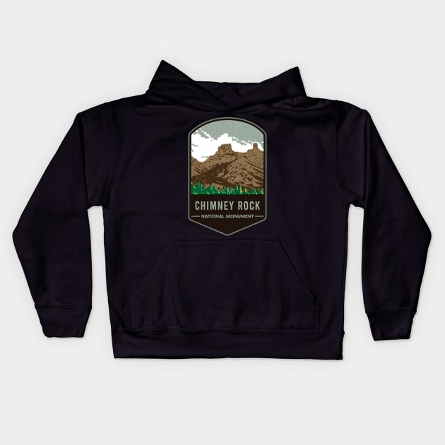 Chimney Rock National Monument Kids Hoodie by JordanHolmes